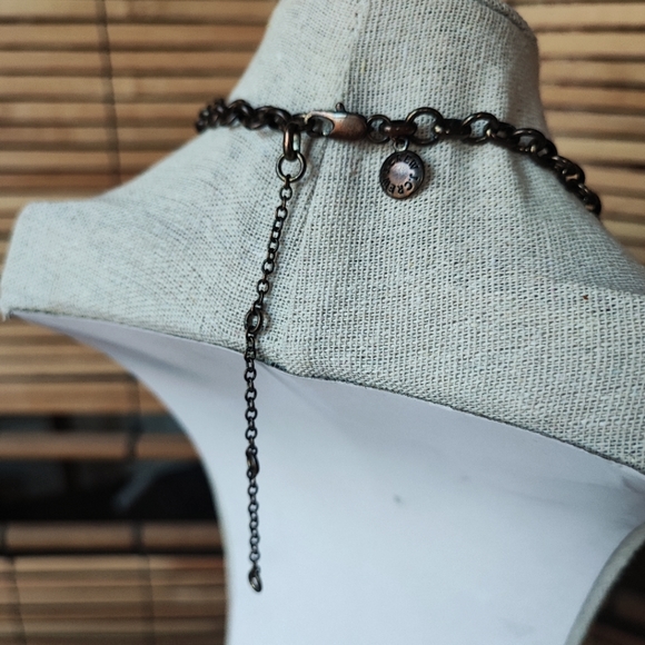 J. Crew Brand Statement Necklace Huge Abstract Apricot Light Rose Stones Brass - Picture 13 of 16